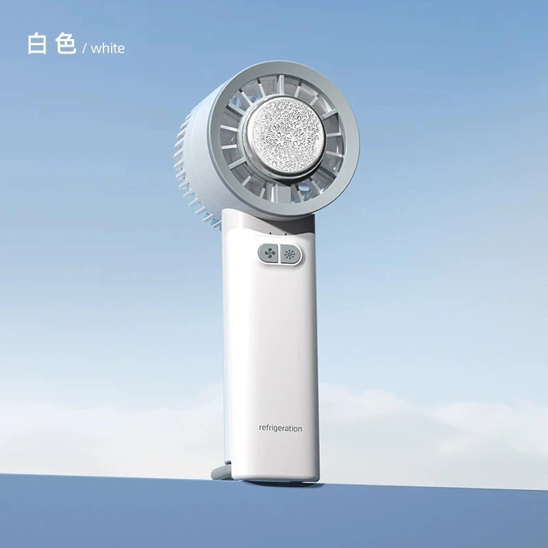 Ventilador Portátil De Alta Velocidad Con Refrigeración Por Semiconductor (blanco Puro), 3000 Mah, Usb, Recargable.