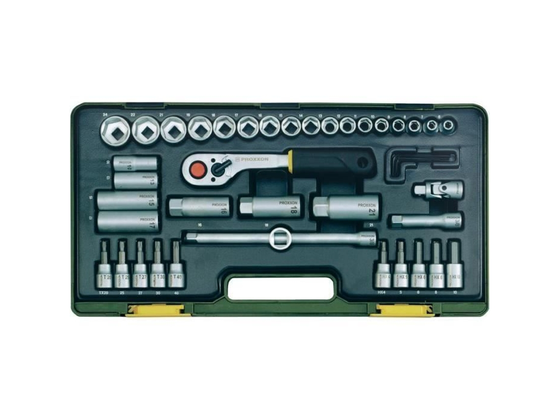 Juego de 44 llaves 10 mm (3/8) Proxxon - Llave inglesa - Proxxon - Acero al cromo vanadio - Con carraca