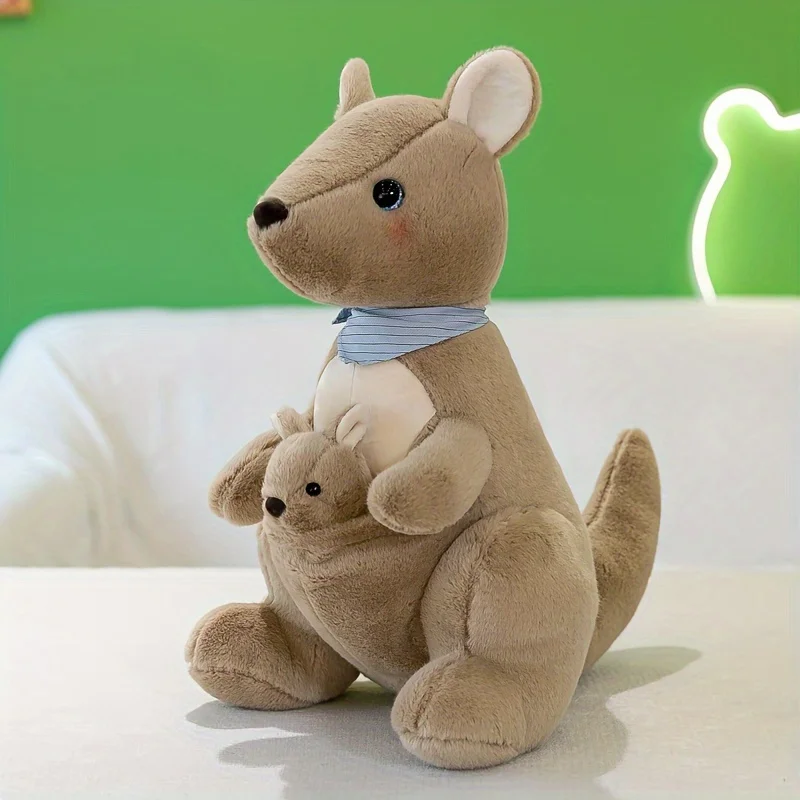 (marrón, 26 Cm) Peluche De Canguro Dos En Uno De 26 Cm
