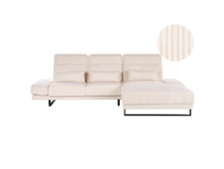 Sofá Esquinero Beliani Ikast de Cordón Crema 320x214x105