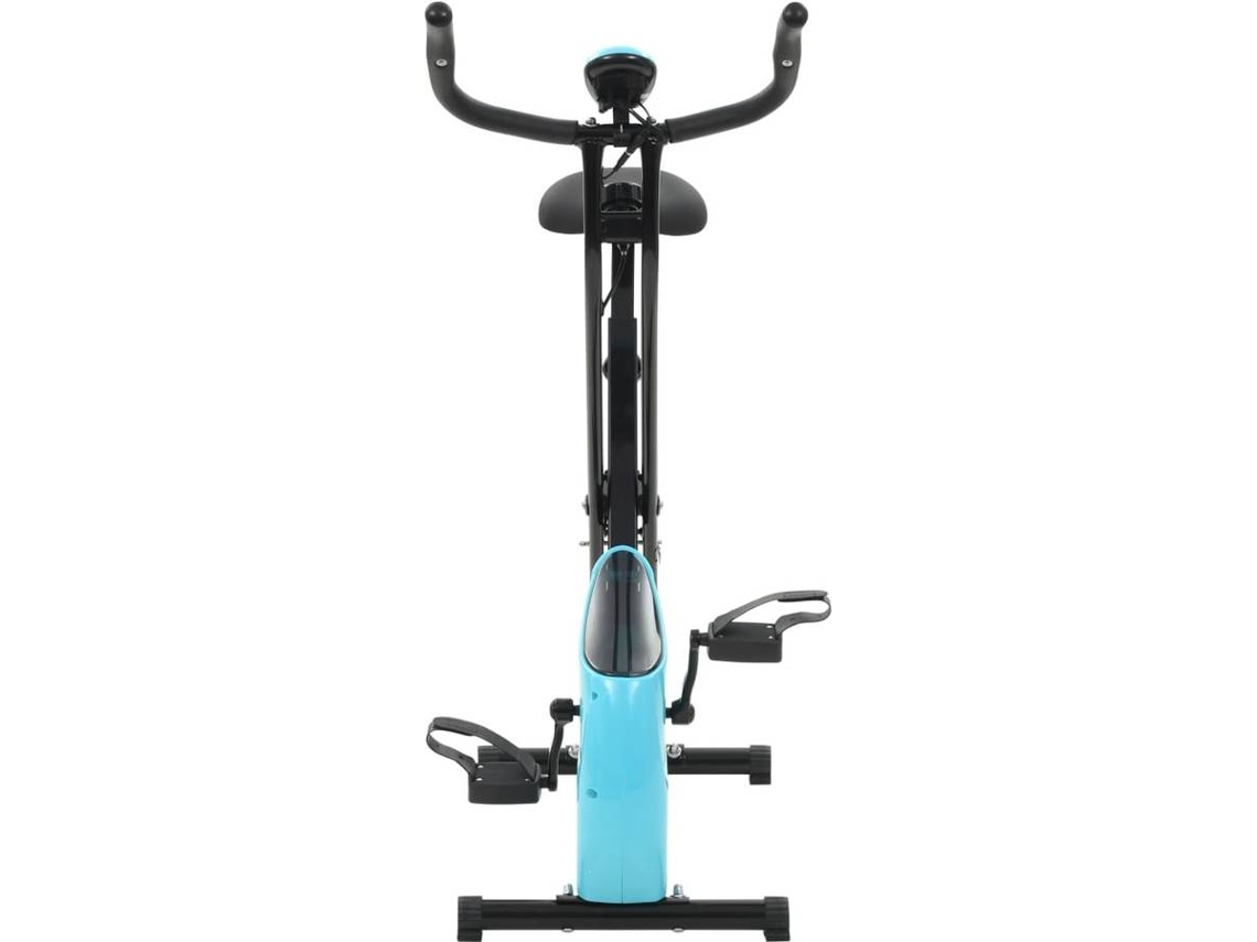 vidaXL Bicicleta est tica magn tica X con puls metro negra y azul