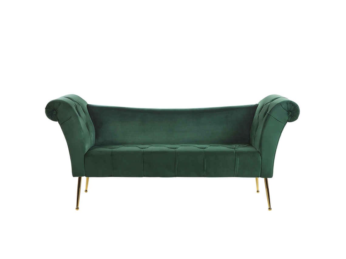 Chaise longue BELIANI Nantilly de Terciopelo Verde 175x70x76