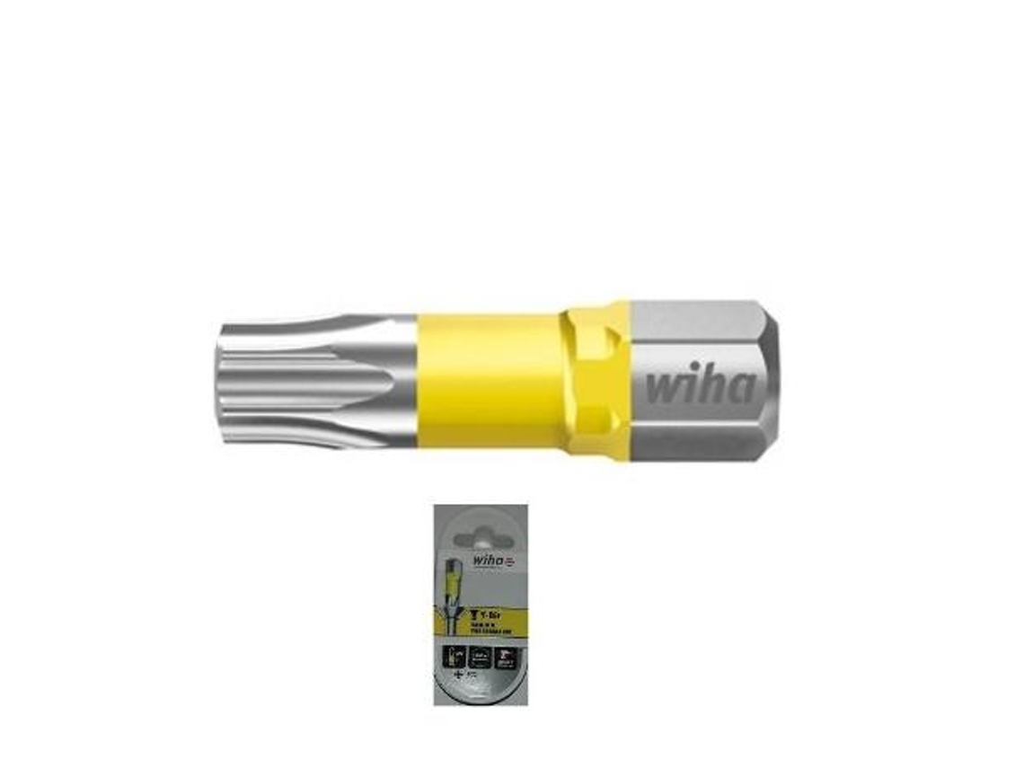 Caja de 5 puntas atornillar mango 1/4 torsion uv amarilla wiha torx 25mm punta atornill tx40
