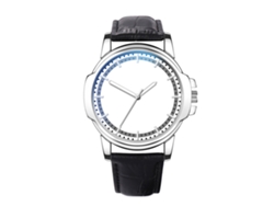 Reloj De Pulsera Analógico De Cuarzo Informal Para Hombre, De Cuero, Con Esfera Redonda, Blanco Y Negro.