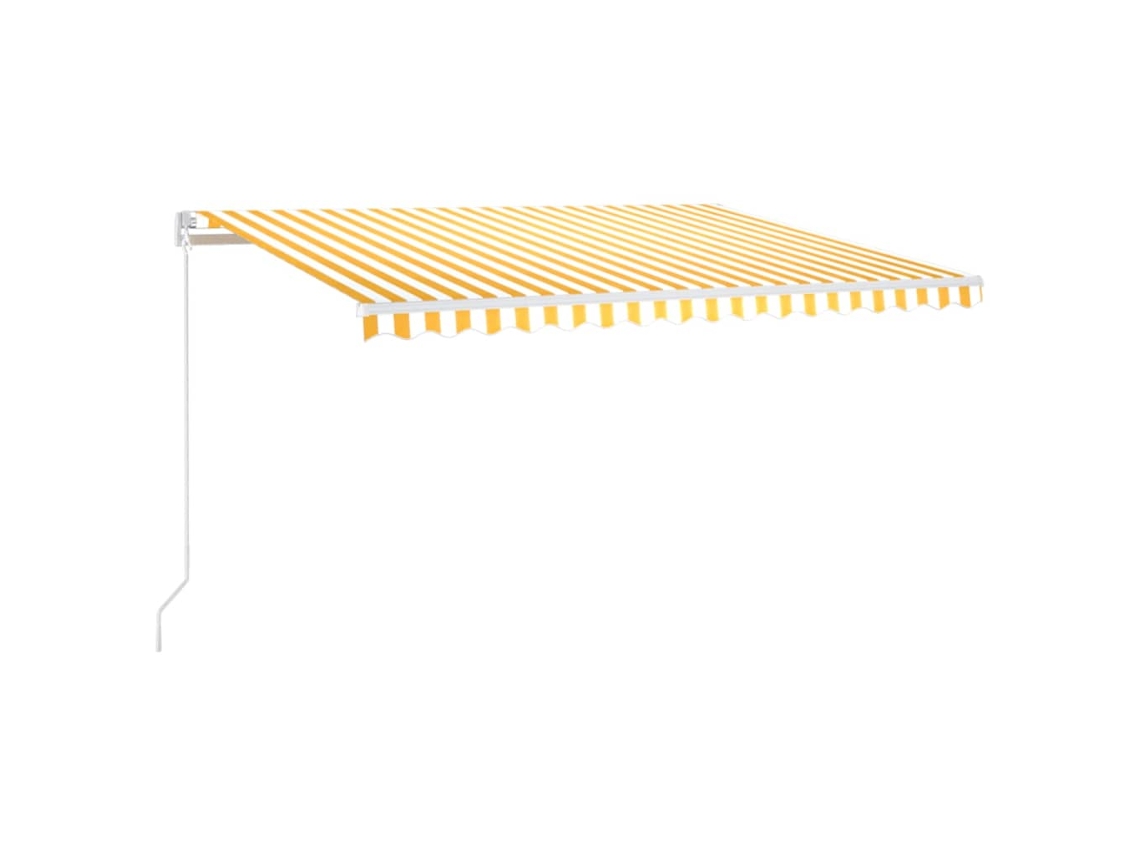 Maison Exclusive - Toldo Manual Retráctil Con Led Amarillo Y Blanco 450x350 Cm