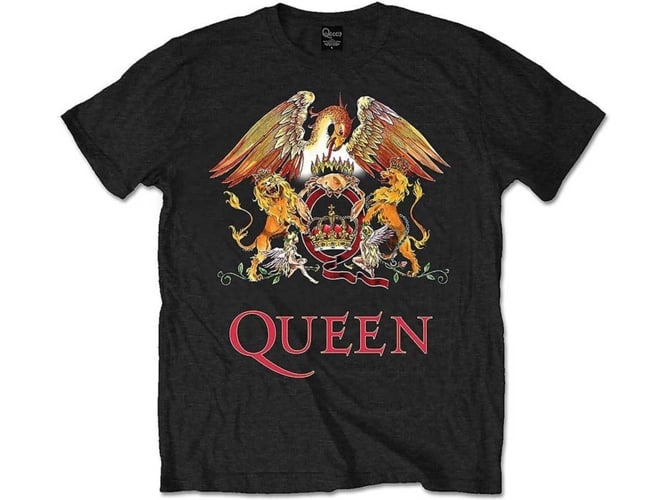 Camiseta ROCK OFF Queen - Classic Crest Negro (Talla: M)