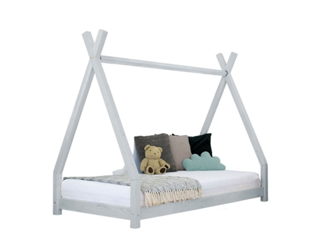 Cama tipi infantil NAKANA 90 x 180 gris claro BENLEMI