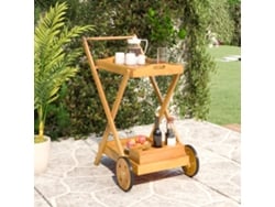 Carrito Camarera Madera Maciza De Acacia 54x87x90 Cm