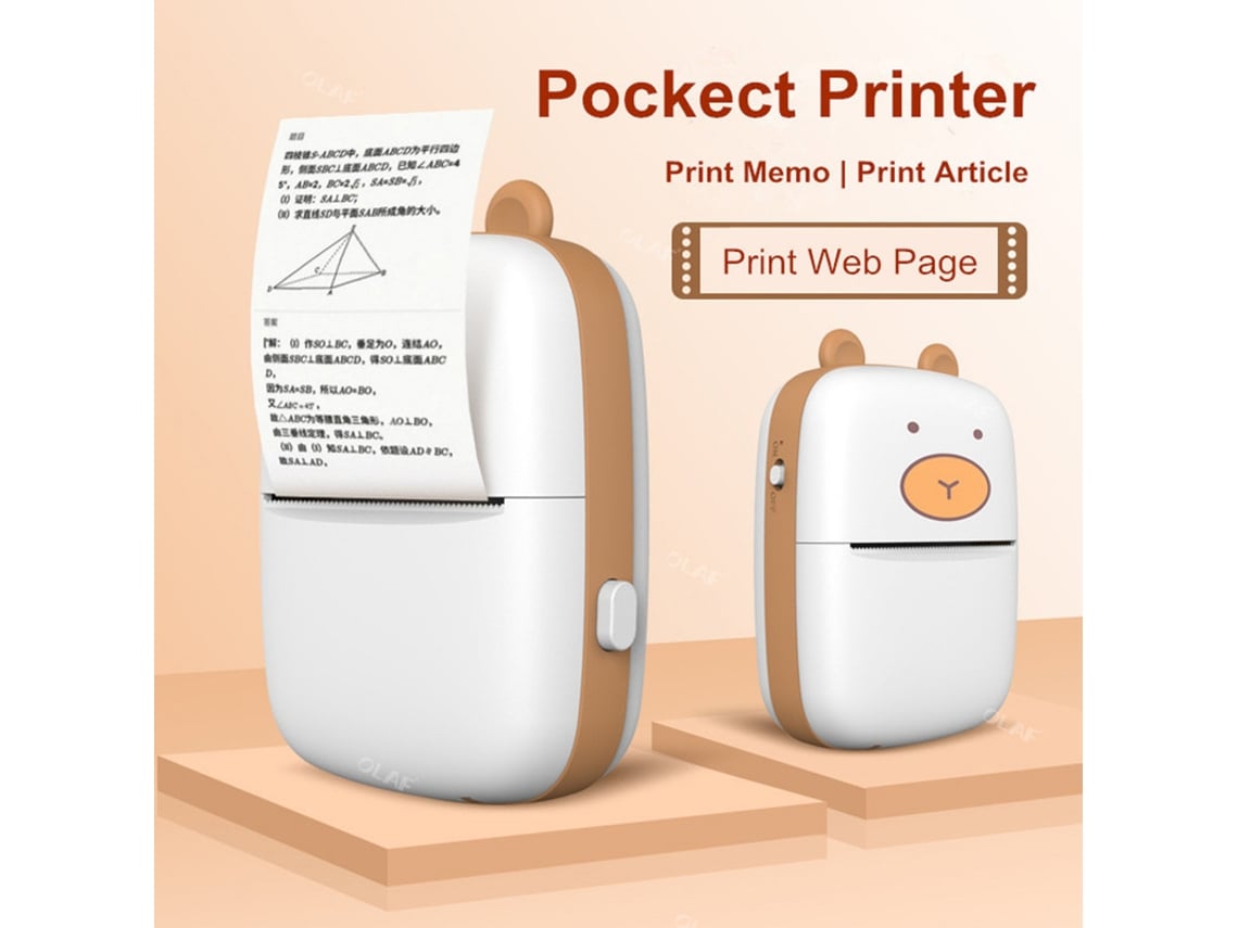 Mini impresora de etiquetas de gatos y osos, impresora térmica portátil de  200Dpi, impresión sin tinta, pegatinas de 57Mm para Ios y Android HHZ