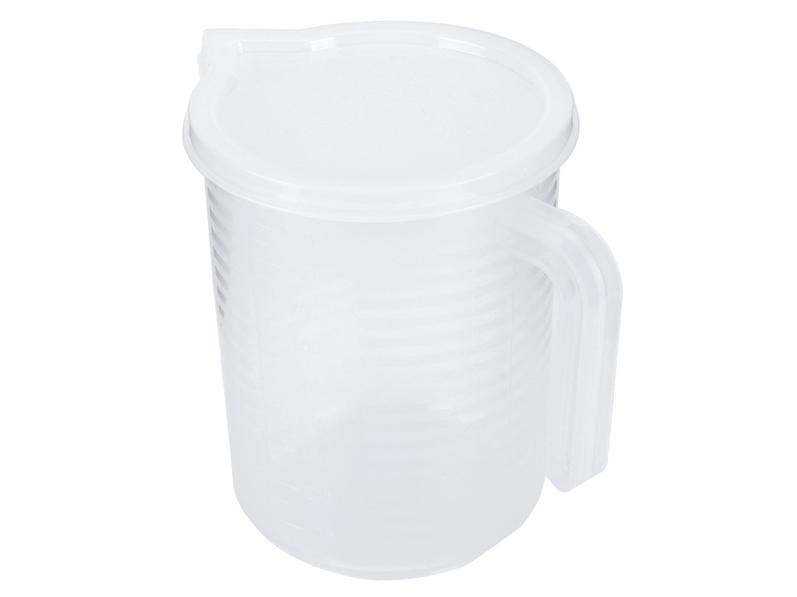 Vaso Medidor De Plástico Transparente De 500/1000 Ml Con Tapa Para Cocina Y Repostería.