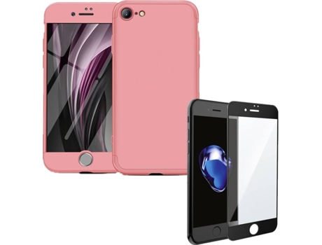Carcasa y Protector iPhone 8 Slim armor 360º Rosa