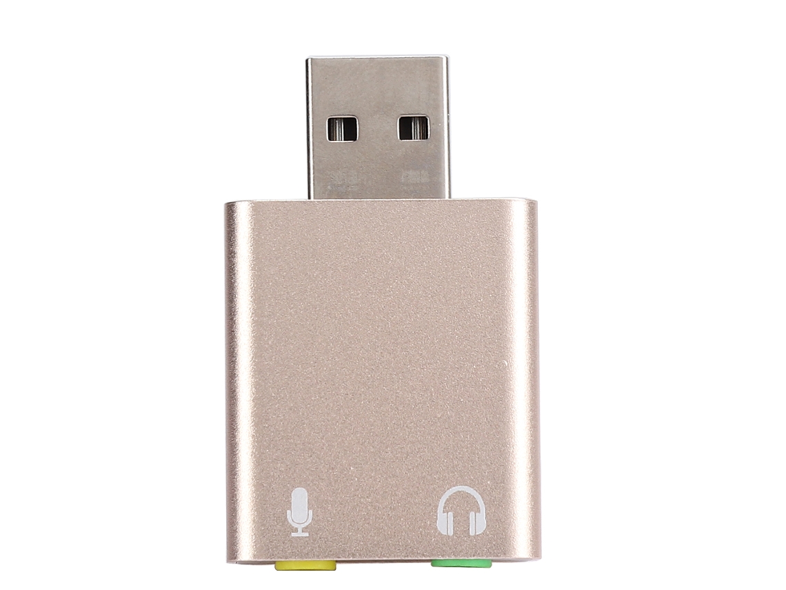 Tarjeta De Sonido Usb 3d Adaptador De Audio Estéreo Externo Auricular Micrófono Oro