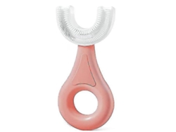 Cepillo de dientes infantil en forma de U para bebés y niños pequeños con cabezal de silicona suave, apto para uso alimentario, GOKOCO