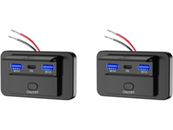 2 Paneles Cargadores De Pared De 66 W Y 12 V Con Toma De Corriente Usb Qc3.0 Y Pd3.0 Para Coche Y Autobús.