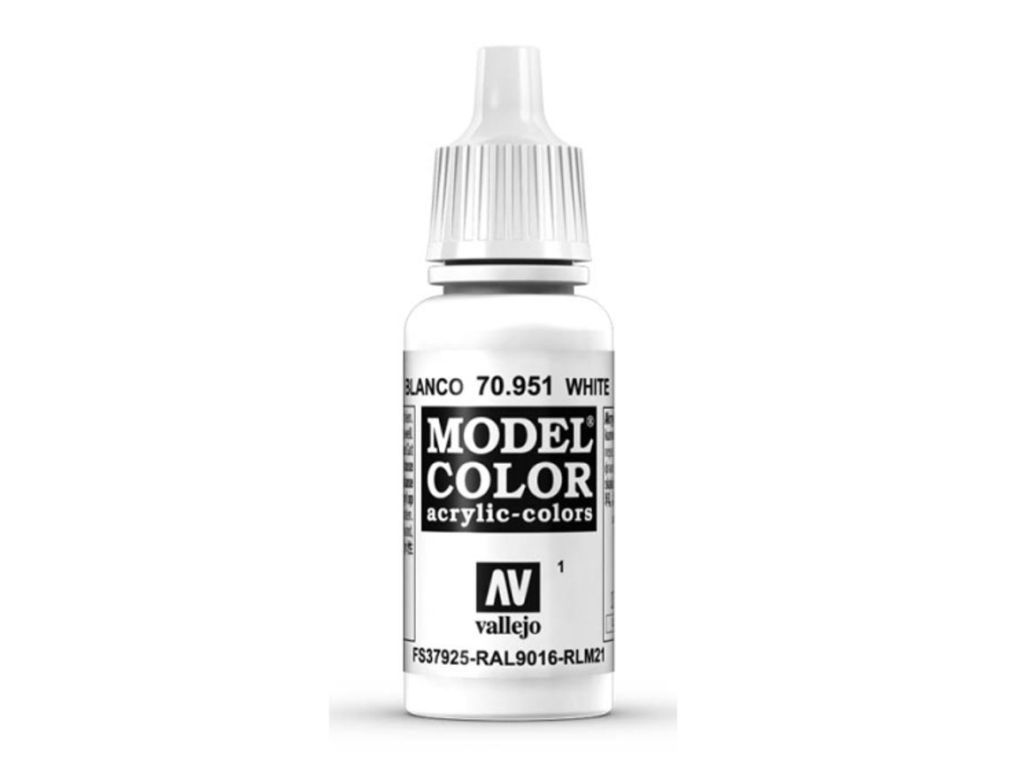 Pintura Acrílica Mate 17 Ml ACRYLICOS VALLEJO 951 Blanco Ral 9016/Rlm21/Fs37925