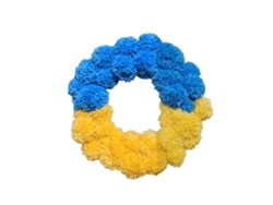 Guirnalda de banderas ucranianas con florero para primavera