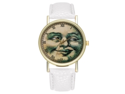 Reloj De Pulsera Analógico De Cuarzo Unisex Con Esfera Redonda Blanca Para Mujeres Y Hombres.