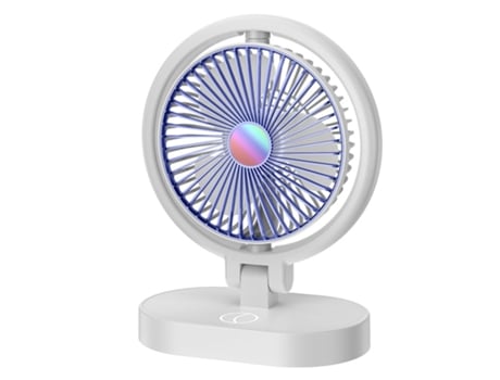 Ventilador de mano Batería de larga duración Motor sin escobillas Ajuste de aire de 4 velocidades Azul TURMIN
