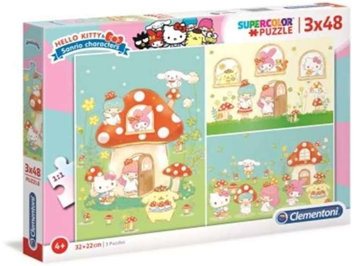 Puzzle CLEMENTONI Hello Kitty (3X48 Piezas - Edad mínima: 3 años)