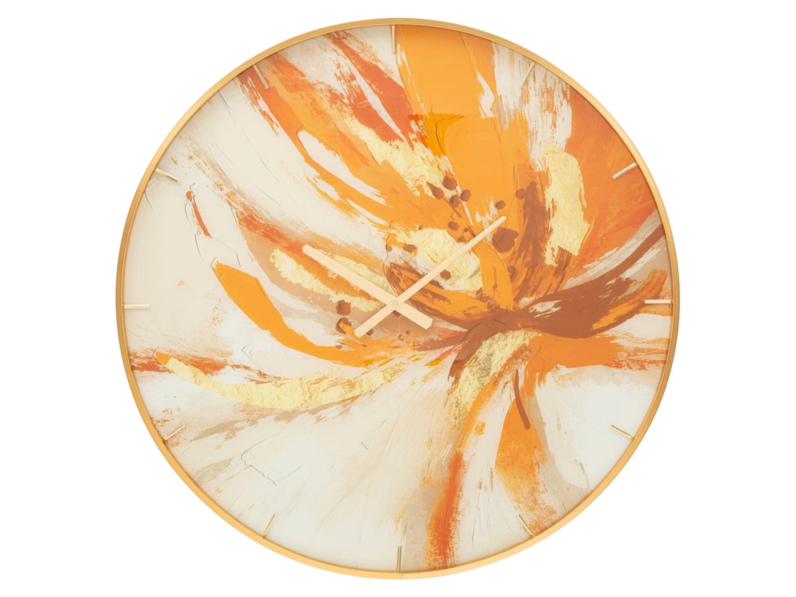 Reloj de pared de cristal, parte superior Ø 80x5 cm, individual/multicolor