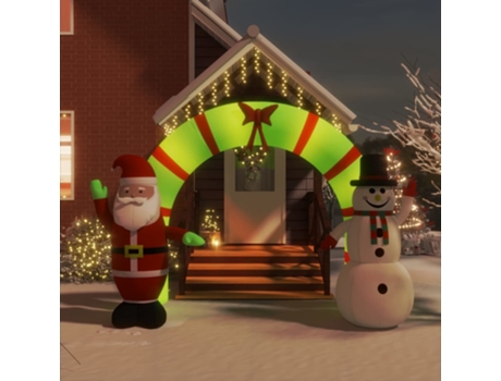 vidaXL Puerta de arco inflable de Navidad con LED 270 cm
