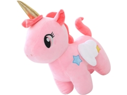 Unicornio de peluche rosa de 25 cm sin cuernos, suave y cómodo, ideal para decorar la habitación de una niña.