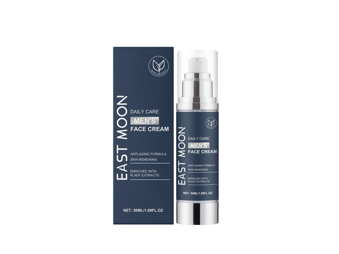 Crema hidratante antiedad para hombres con efecto de acción rápida.