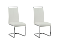 Cadeiras cantiléver com encosto alto BELIANI Greedin de Pele sintética Branco 42x50x99