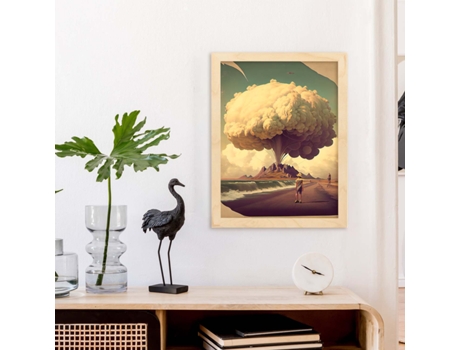 NACNIC Poster Nube Hongo En Estilo Surrealismo Cinematográfico Ilustraciones Y Grabados De Historieta Abstracta Y Artística A4 Marcos Negros