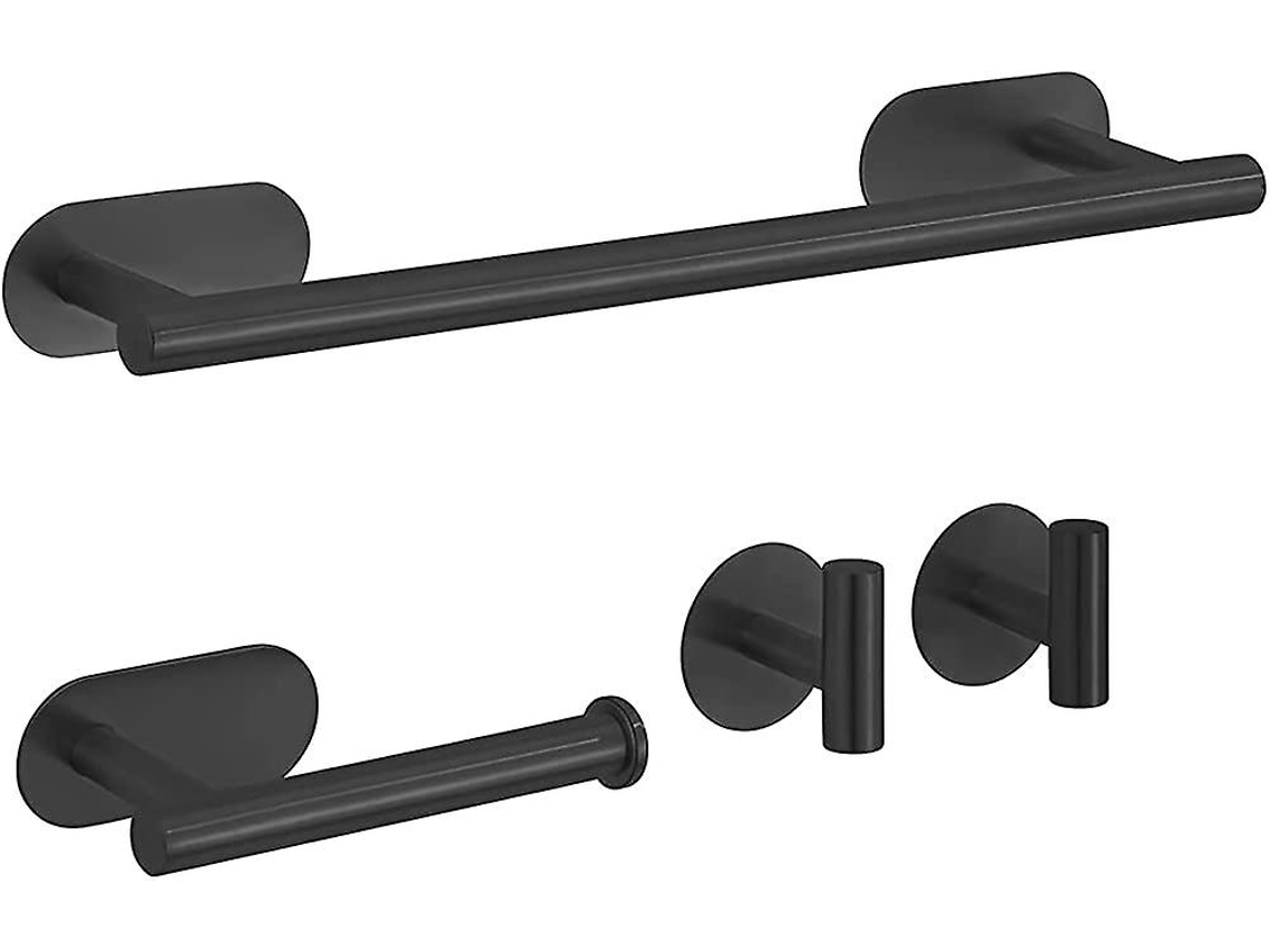 Juego de 4 accesorios de baño, sin taladrar, acero inoxidable NEVEANCE