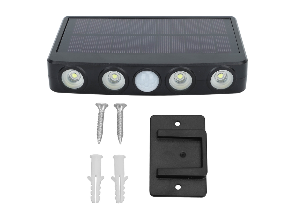 Luces solares para vallas de jardín, modelo 2026, con sensor de movimiento, 3 modos de iluminación, clasificación de impermeabilidad IP44 y luz blanca.