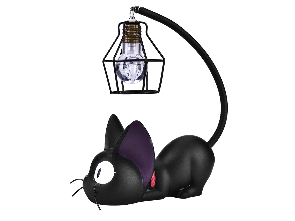 Lámpara De Mesa Decorativa De Resina Con Forma De Gato Negro, Ideal Como Regalo Para El Dormitorio.