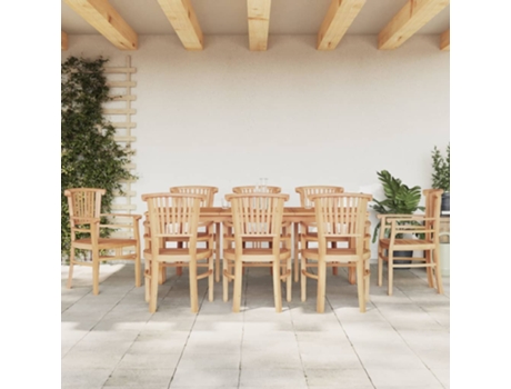 Conjunto 9 de comedor para jardín VIDAXL madera maciza de teca