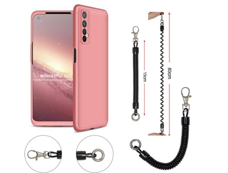 Funda Realme 7 Slim Armor 360º con Cordón Antirrobo Rosa