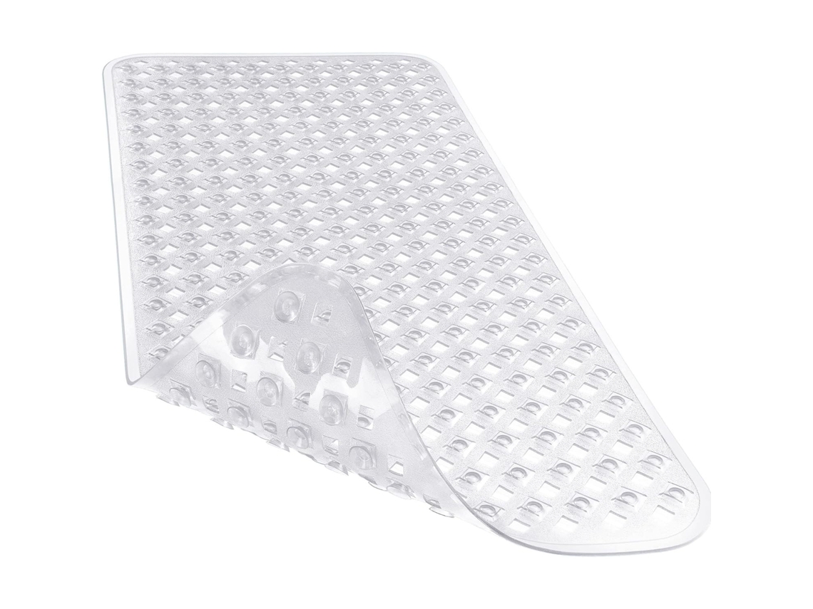 Alfombrilla De Ducha Antideslizante De 88x40 Cm, Pvc, Resistente Al Moho, Lavable A Máquina Y Suave Al Tacto (henten Home Transparente)
