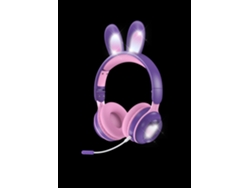 Auriculares Bluetooth Orejas de conejo plegables inalámbricas con cancelación de ruido RGB púrpura claro