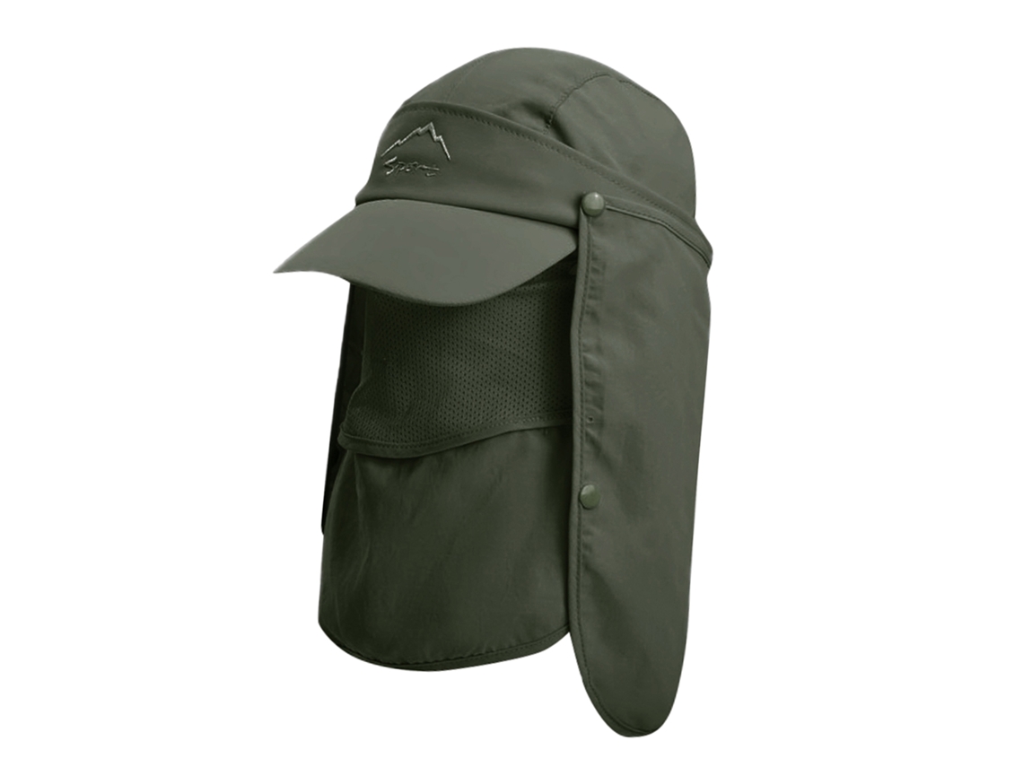 Sombrero Unisex Multifuncional Para El Sol Con Protector Facial Extraíble Y Solapa Protectora Para El Cuello De 360° Para Pesca Y Escalada.
