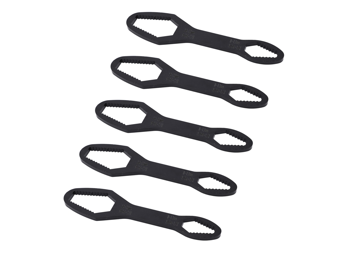 5 Piezas Llave De Doble Extremidad 8mm A 22mm Acero Aleado Autoapretable Herramienta Llave Universal 160mm Negro