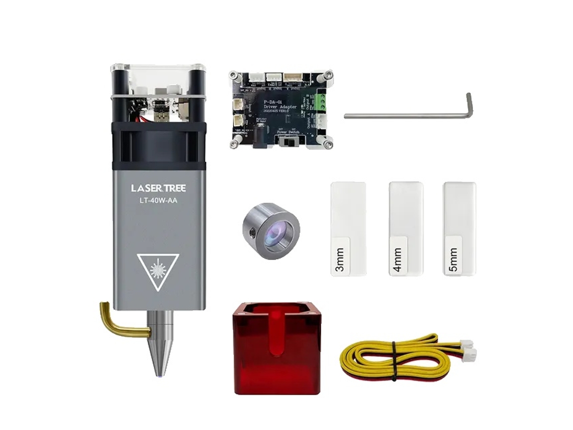 Módulo láser, 40 W de potencia, tecnología de enfoque fijo.
