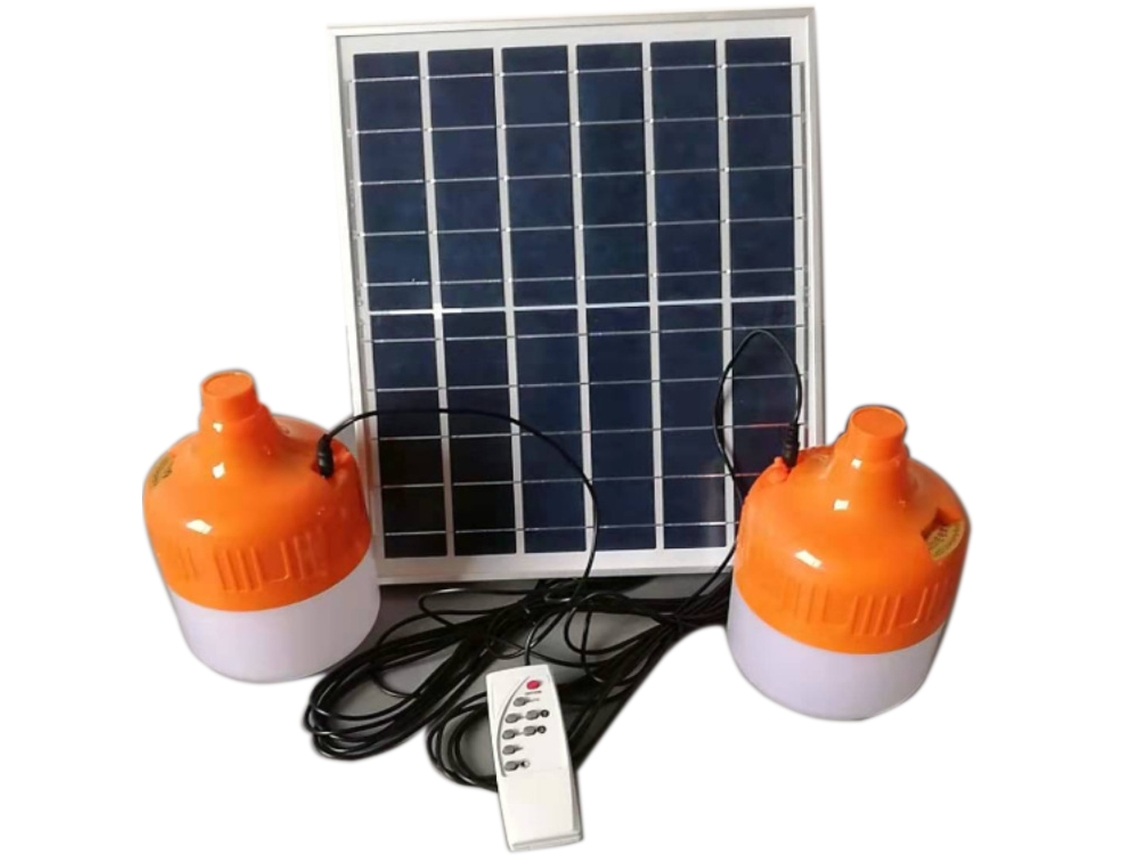Paquete de 2 bombillas solares portátiles con control remoto, bombillas colgantes para acampar y cortes de energía