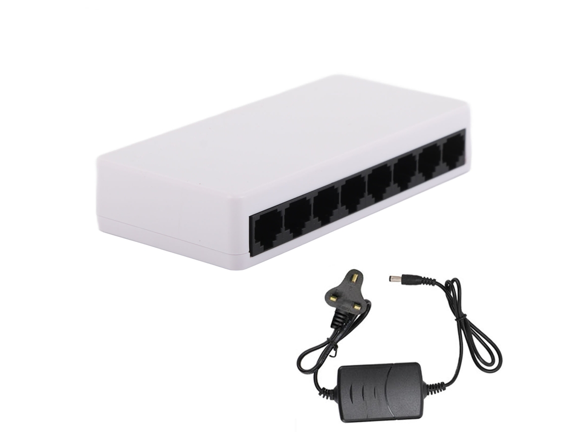 Switch Ethernet De 8 Puertos 100mbps No Administrado Hub Splitter De Red Para Hogar Y Oficina