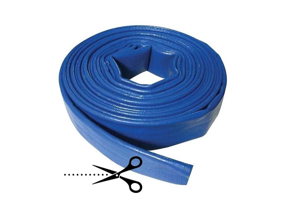 Manguera de Descarga Plana 50Mm Al Corte Por Metro Poliester Pvc Azul Goma Layflat de Incendios Construcción Y Piscinas SUINGA