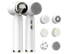 YEMAESRE Mz-400 Cepillo de Limpieza Facial Eléctrico Giratorio con 3 Cabezales de Cepillo Exfoliante Pantalla LCD de 3 Velocidades Blanco