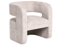 Sillón Beliani Vidsel de tela color crema 76x60x78