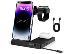 Estación De Carga Inalámbrica Dispositivos Para Apple, Samsung Yemaesre Negro