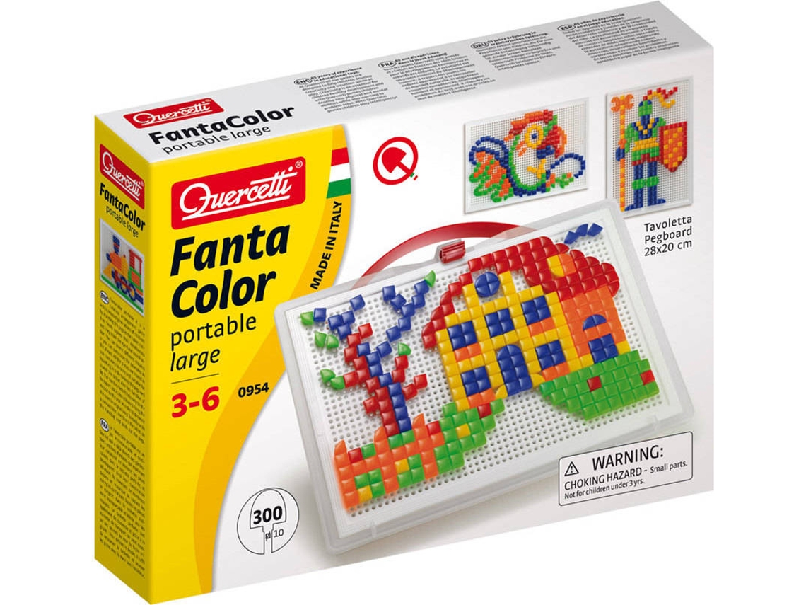 Juego Educativo QUERCETTI Pegs Fantacolor Transportable Gra Rect 300 pz (Edad Mínima: 3 Años - 31,4 x 5,9 x 23,4 cm)