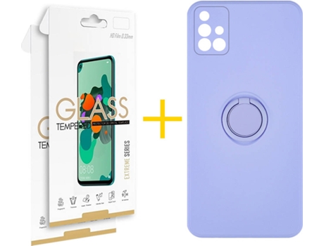 Carcasa + 2 Protectores de Pantalla para Samsung Galaxy A71 SKYHE Morado Lila