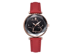Reloj De Pulsera De Cuarzo Para Mujer Con Correa De Pu Sencilla Y Elegante (rojo)