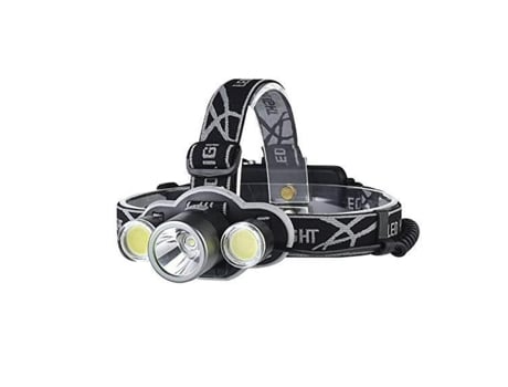 Linterna frontal LED recargable, linterna frontal de 10000LM, linterna frontal para acampar, cazar, acampar (negro) CHRONUS