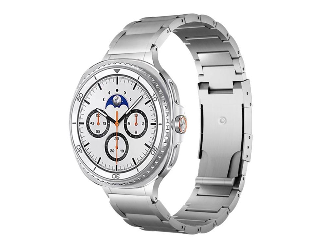 Pulsera para Samsung Galaxy Watch 8 / 8 Classic - Metal con hebilla de carey y tres cuentas integradas